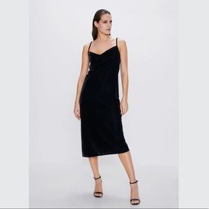 Zara Black Velvet Dress Size Small